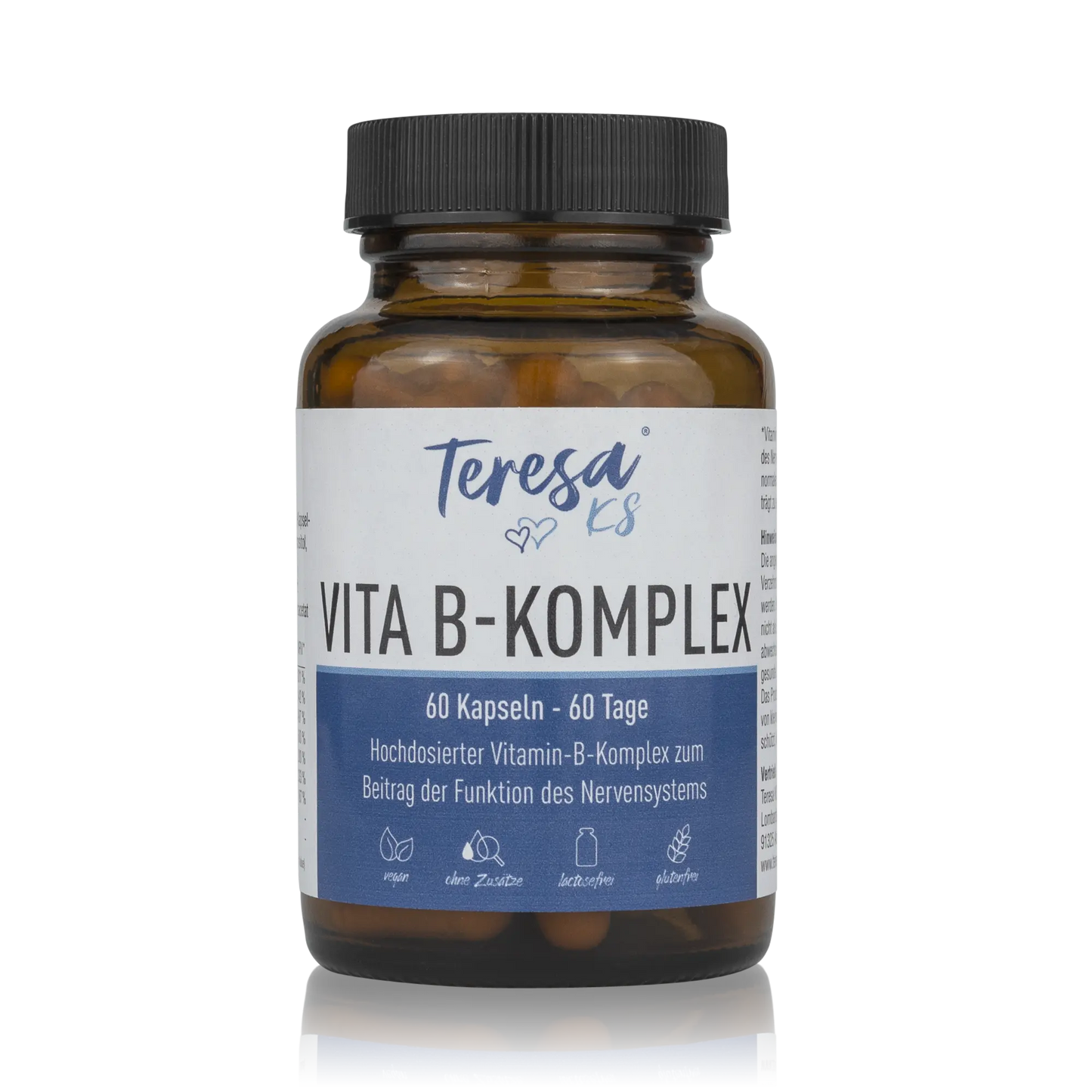 Vitamin B Komplex hochdosierte vegane Kapseln für starke Nerven - Hergestellt in Deutschland (60 St.)